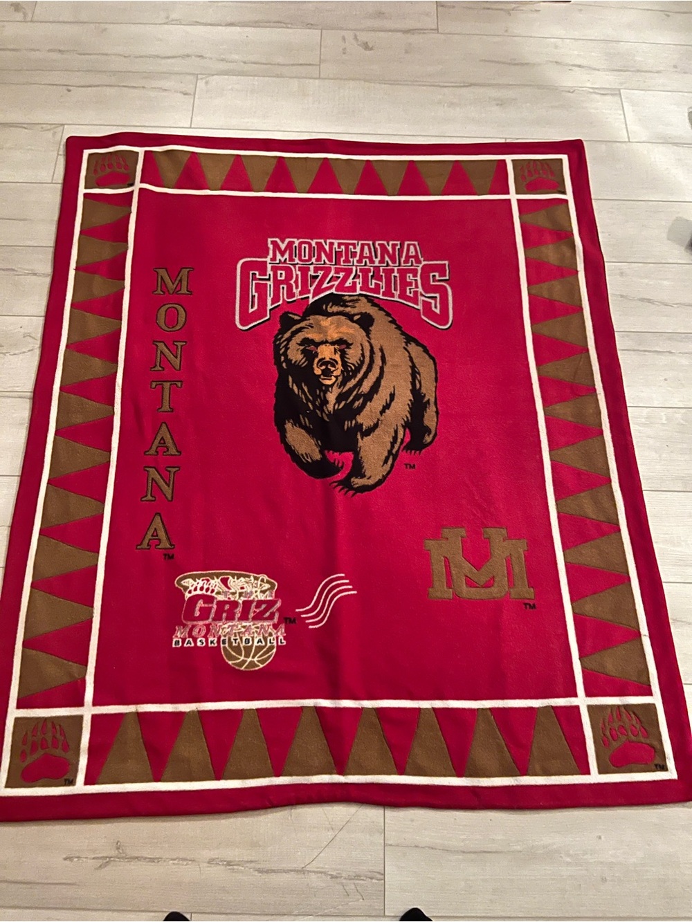 Montana Grizzlies Red & Brown Team Throw Blanket - Official College Design
